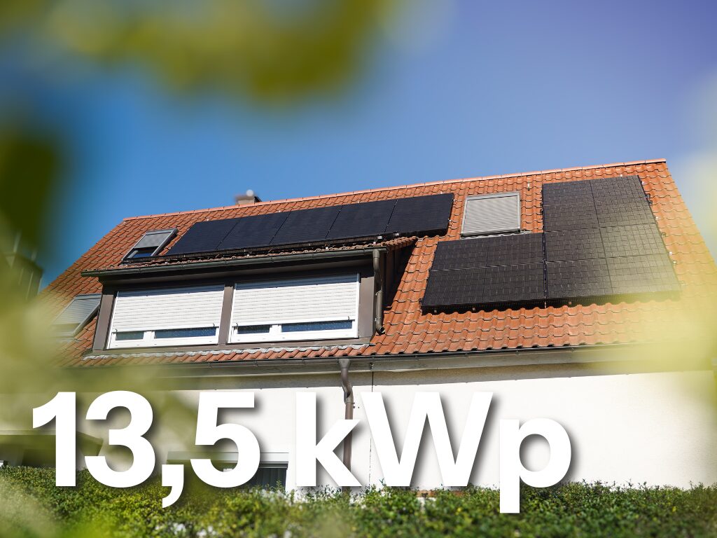 Haus mit 13,5 kWp Solaranlage